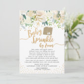 White Floral Baby Sprinkle von ZOOM Babydusche Einladung (Stehend Vorderseite)