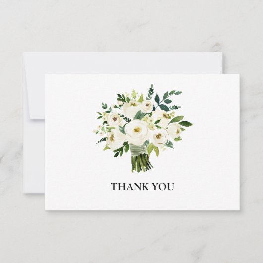 White Floral Beerdigung Danke (Vorderseite)