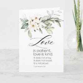 White Floral Bible Verse Hochzeitsgratulation Karte