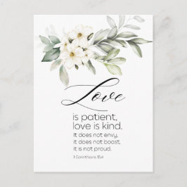White Floral Bible Verse Hochzeitsgratulation Postkarte