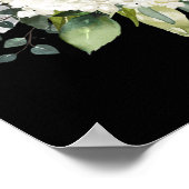 White Floral Black Gold Wedding Names nicht angesc Poster (Ecke)