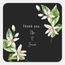 White Floral Black Wedding Custom Vielen Dank