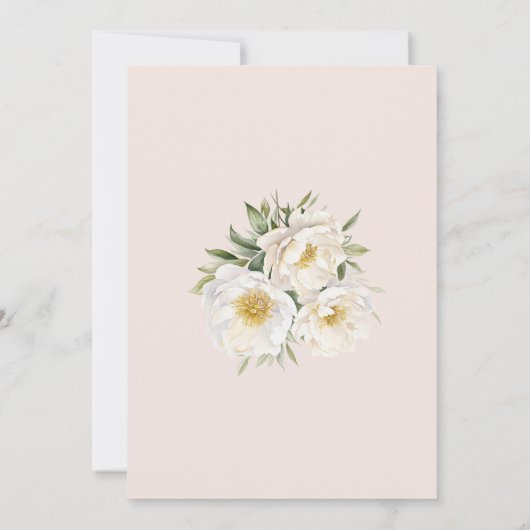 White Floral Blue Hydrangea Garden Baby Dusche Einladung (Rückseite)