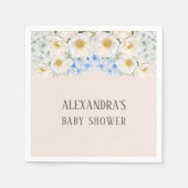 White Floral Blue Hydrangea Garden Baby Dusche Serviette (Vorderseite)