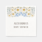 White Floral Blue Hydrangea Garden Baby Dusche Serviette (Vorderseite)