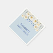 White Floral Blue Hydrangea Garten Brautparty Serviette (Ecke)