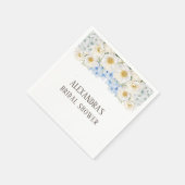White Floral Blue Hydrangea Garten Brautparty Serviette (Ecke)