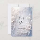 White Floral Blüh Danke Karte (Vorderseite)