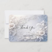 White Floral Blüh Danke Karte (Vorderseite)