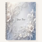 White Floral Blüh Notebook Notizblock (Vorderseite)