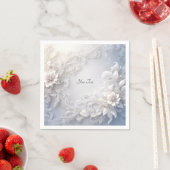 White Floral Blühte Napkins Serviette (Beispiel)