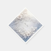 White Floral Blühte Napkins Serviette (Ecke)