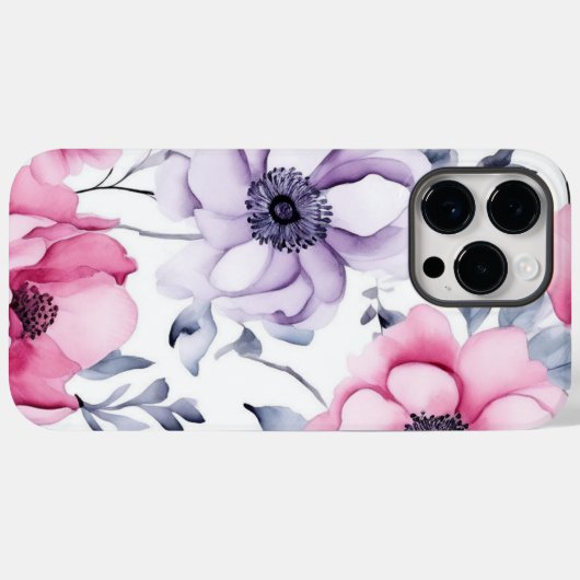White Floral Boho Ästhetik Case-Mate iPhone Hülle (Rückseite (Horizontal))