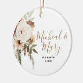 White Floral Boho Hochzeit Ornament Geschenk (Links)