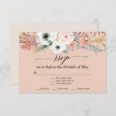 White Floral Boho Pampas Grass Tropical Palm UAWG RSVP Karte (Vorne/Hinten)