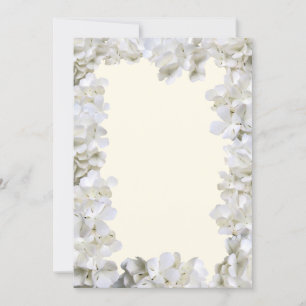 White Floral Border Blank Ecru Hochzeitspapier