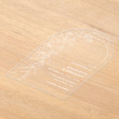 White Floral Bouquet Arch Wedding Acryleinladungen (Ablage )