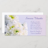 White Floral Bouquet Beileid Vielen Dank Dankeskarte (Vorne/Hinten)
