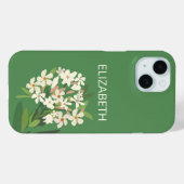 White Floral Bouquet Individuelle Name Case-Mate iPhone Hülle (Rückseite (Horizontal))