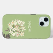 White Floral Bouquet Individuelle Name Case-Mate iPhone Hülle (Rückseite (Horizontal))