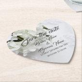 White Floral Bouquet Save the Date Untersetzer (angewinkelt)