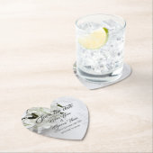 White Floral Bouquet Save the Date Untersetzer (Vor Ort)