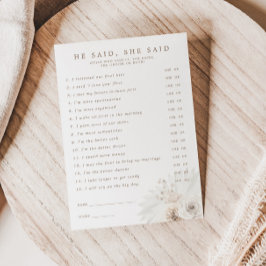 White Floral Brautparty Er sagte, sie sagte Card Einladung