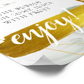 White Floral Bridal Brunch Mimosa Bar Sign Poster (Ecke)