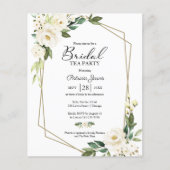 White Floral Bridal Tea Party Einladung (Vorderseite)