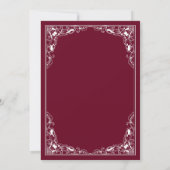 White Floral Burgundy Frame islamische muslimische Einladung (Rückseite)