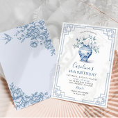 White Floral Chinoiserie Ginger Jar Birthday Einladung