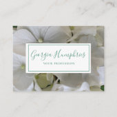 White Floral Classic Business Card Telefonnummerkarte (Vorderseite)