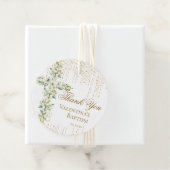 White Floral Cross Gold Glitzer Script Vielen Dank Geschenkanhänger (Beispiel)