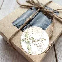 White Floral Cross Gold Glitzer Script Vielen Dank