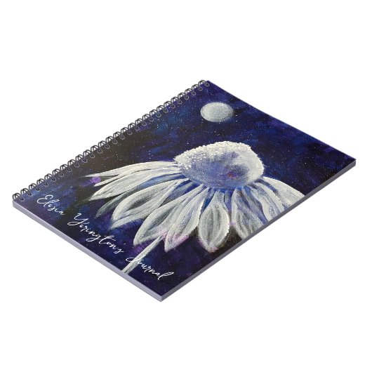 White Floral Custom Journal Notizblock (Linke Seite)