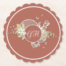 White Floral Design Schmetterling Lounge Mit Monog