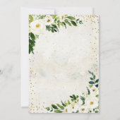 White Floral Elefant Kinderdusche Einladung (Rückseite)