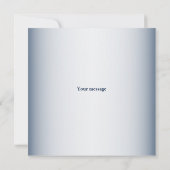 White Floral Elegant Blue Gray Dankeskarte (Rückseite)