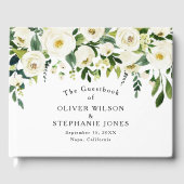 White Floral Elegant Wedding Gästebuch (Vorderseite)