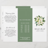 White Floral Elegante Business Trifold Broschüre (Vorne/Hinten)