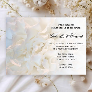 White Floral Engagement Party Einladung