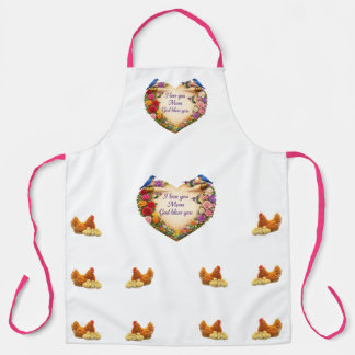 White Floral Faith-Inspired Kitchen Apron for Mom Schürze