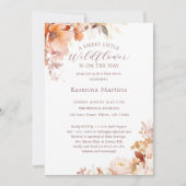 White Floral Fall Kleine Wildblume Babydusche Einladung (Vorderseite)