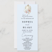 White Floral Fall Pumpkin Blue Wedding Program (Vorderseite)