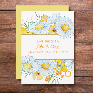 White Floral Familientreffen - Termin vormerken Einladung