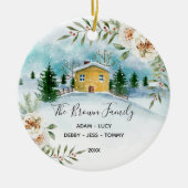 White Floral Family Weihnachts-Haus Ornament Gesch (Vorne)