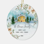 White Floral Family Weihnachts-Haus Ornament Gesch (Links)