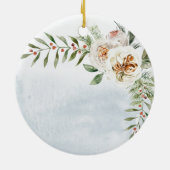 White Floral Family Weihnachts-Haus Ornament Gesch (Hinten)