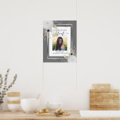 White Floral Feier Life Foto Poster (Küche)