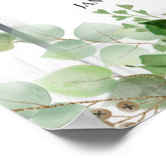 White Floral Feier Life Poster (Ecke)